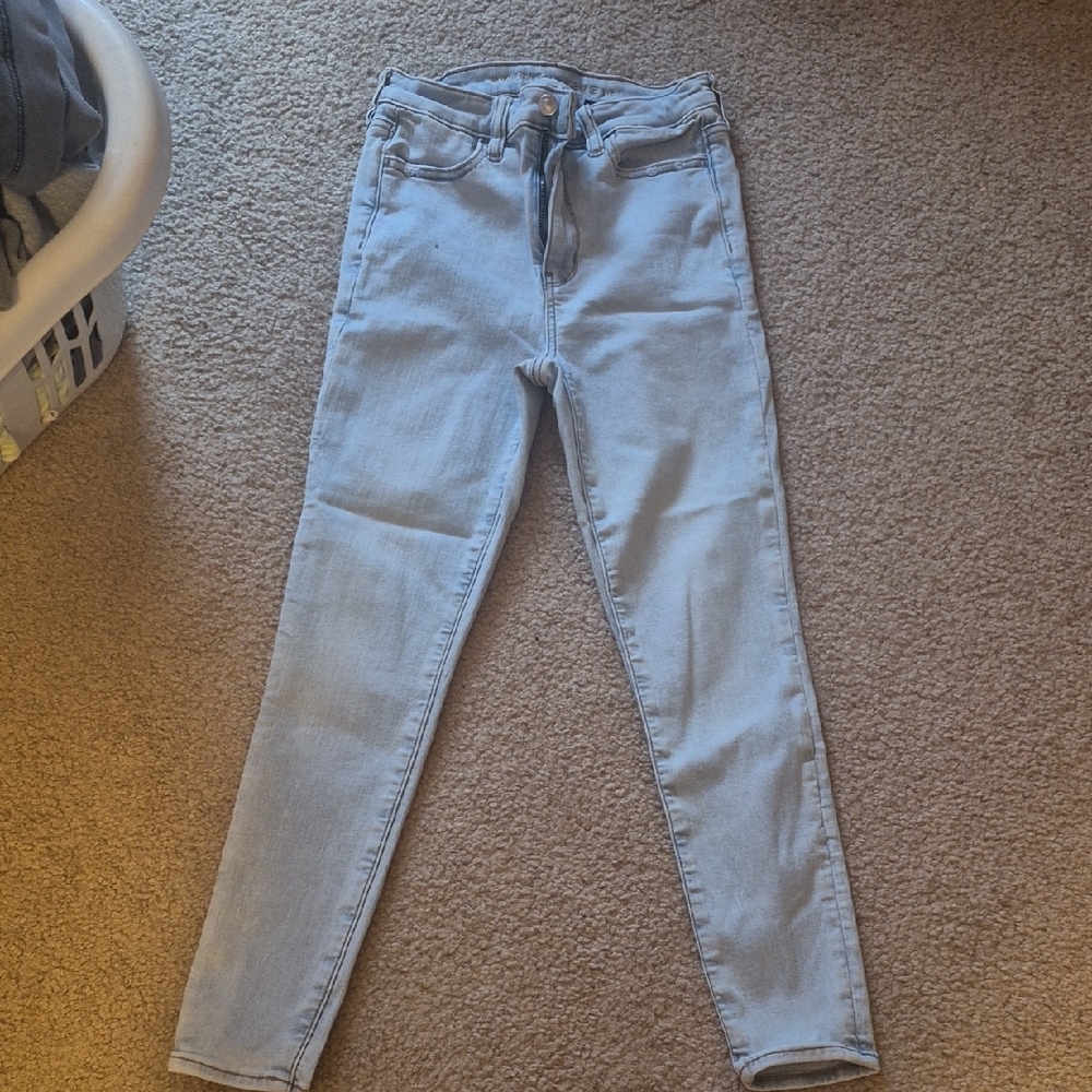 American Age Blue Skinny Jeans High-Waisted Size 2 X Short